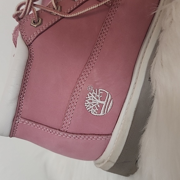 Timberland Nellie Chukka Ankle Boots Pink Leather Rugged Lug Sole Spring Outdoor - Picture 9 of 11